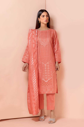 Bonanza Satrangi Peach Jacquard Suit Jss223p03 Eid Pret 2022 Online Shopping